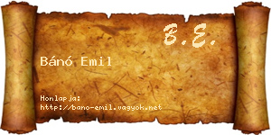 Bánó Emil névjegykártya