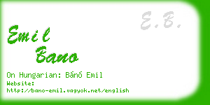emil bano business card