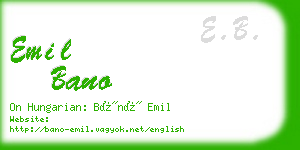 emil bano business card